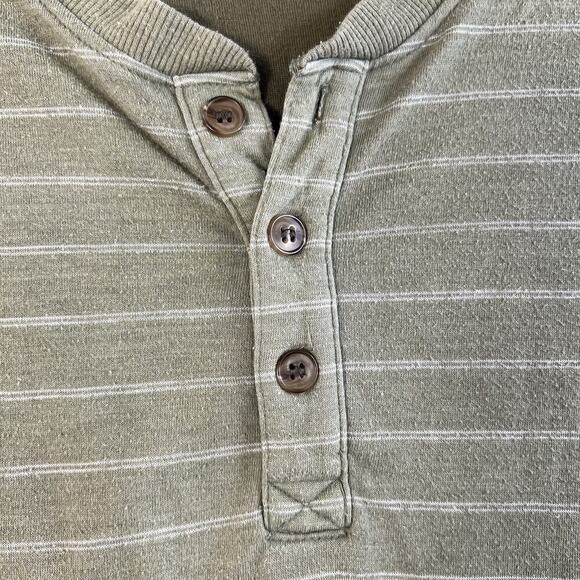 Marine Layer Men's L Large Henley Shirt Double Knit Long Sleeve Dusty Olive - Picture 4 of 14